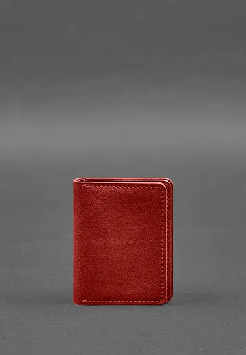 Кожаная обложка для водительского удостоверения, ID и пластиковых карт 2.0 красный - фото 2