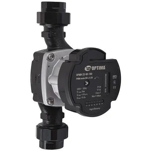 Насос циркуляционный энергосберегающий Optima PRIME UPMH 25-80AUTO 180 мм + гайки - фото 1