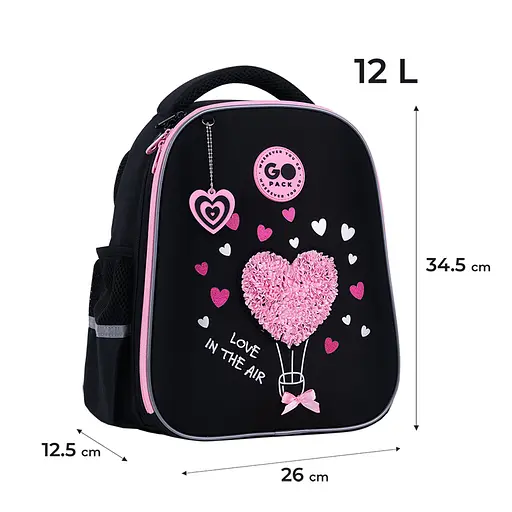 Рюкзак GoPack Education 165S Heart Черно-розовый (GO26-165S-2) - фото 2