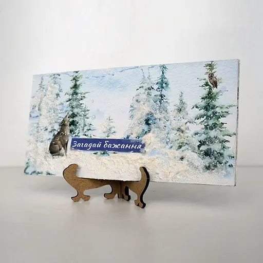 Набор для создания 2 шт поздравительных открыток на подставках Зимние сказки FDGCK-048, 20 см х 10 см - фото 7