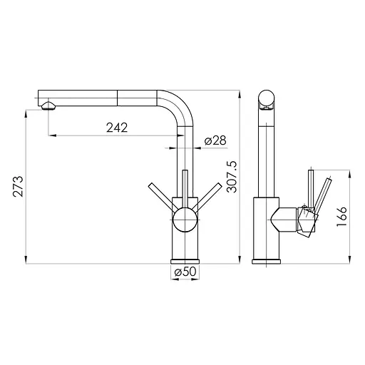Змішувач для кухні з висувним виливом Imprese Argo-s хром f03409001DC Хром - фото 2