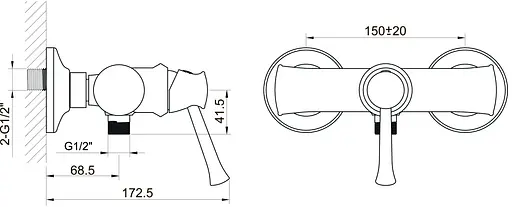 Смеситель для душа Imprese Podzima Ledove ZMK01170108 Хром - фото 2