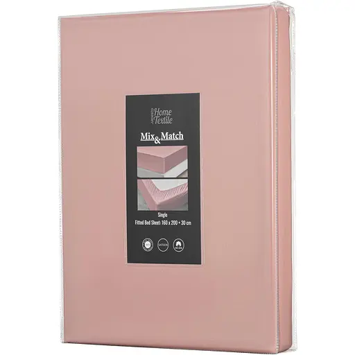 Простыня на резинке Ardesto Mix&Match Premium, 160х200+30см, 100% хлопок, сатин, розовый светлый (ART1620FSU) - фото 1