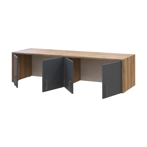 Антресоль Doros Ронди Дуб Артизан/Графит 4 ДСП 160х52х41 (80737832) - фото 2