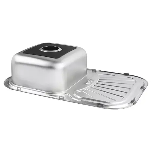 Кухонная мойка Satin 750x490x180 мм + сифон Wezer 7549(0.8)S, Satin - фото 3