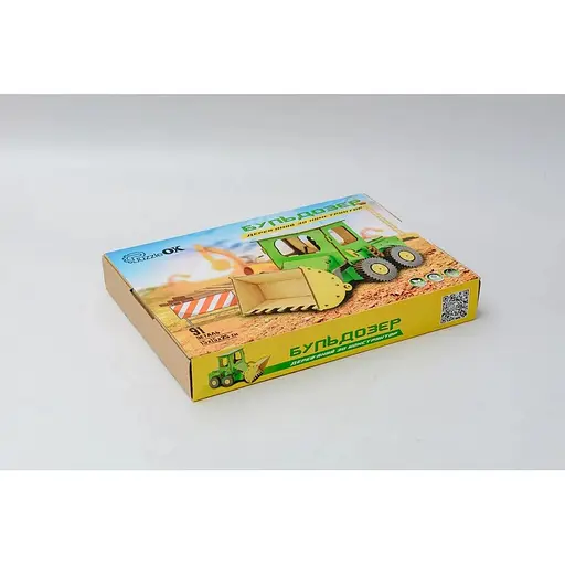 Детский деревянный 3D конструктор Бульдозер PuzzleOk Puz-26918 91 деталь - фото 2