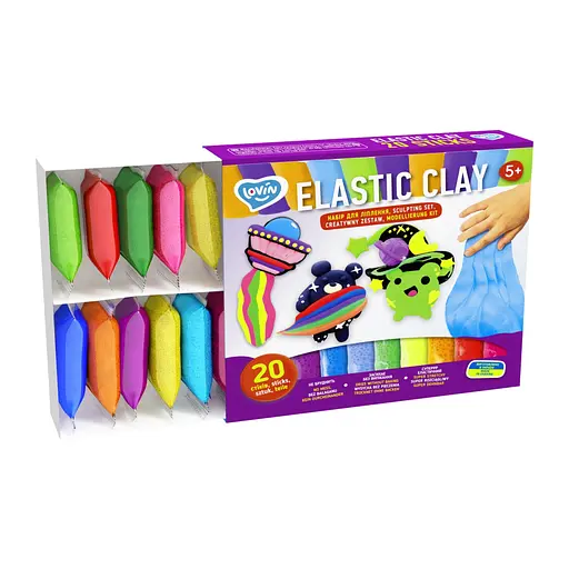 Набор для лепки с воздушным пластилином Elastic Clay TM Lovin 70140, 20 стиков - фото 3