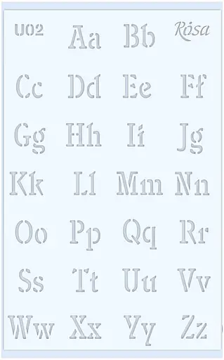 Трафарет багаторазовий універсальний №U02 Алфавіти 13×20 прозорий 0,5мм Rosa Talent - фото 1