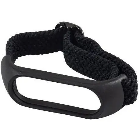 Ремешок для фитнес-браслета Xiaomi Mi Band 7, Тканевый, Nylon Fix Loop, черный - фото 1