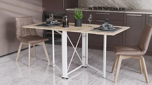 Стіл-книга трансформер Оріон 2 Ferrum-decor 750x1520x730 Білий метал ДСП Дуб Сан-Марино 16 мм (FRD-104591) - фото 6