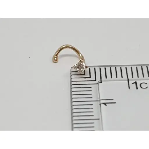 Золота сережка-пірсинг Favoritum в ніс з фіанітом. 311130 - фото 5