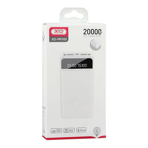Універсальна мобільна батарея XO PR163 20000mAh (Білий) - фото 9
