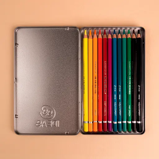 Набор карандашей акварельных 99IDEAS "Aqua Expert" 12 цветов, Rich Set, металлическая коробка, 99AE-12RICH - фото 4