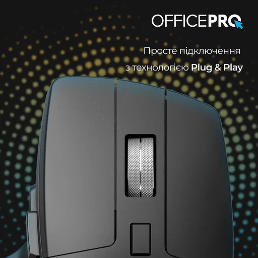 Мышь OfficePro M395B Silent Click Ergonomic Wireless Black [144321] - фото 8