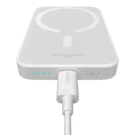 Магнітний портативний павербанк з бездротовою зарядкою Baseus Magnetic 20 W 6000 mAh для iPhone білий - фото 6