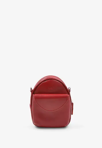 Кожаная женская мини-сумка Kroha красная - фото 4