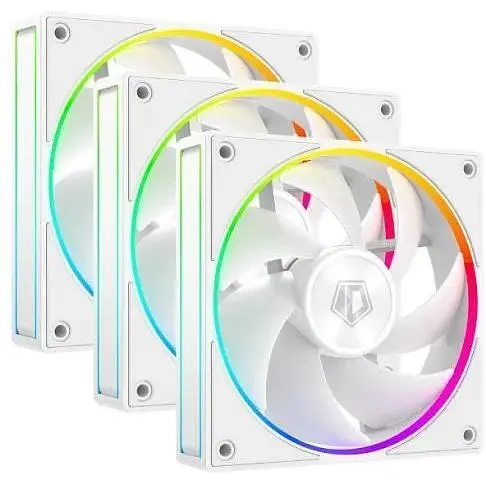 Вентилятор 120 мм ID-Cooling AF-127-ARGB-W TRIO белый 3 шт. 120x120x27 мм ARGB подсветка 500-2000 об/мин <29.9dB(A) 78CFM - фото 1