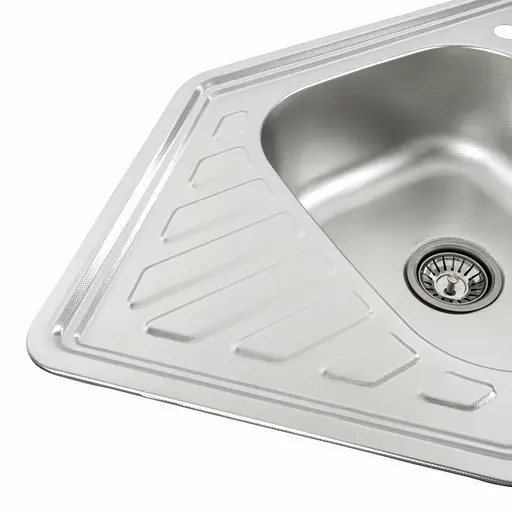 Кухонна мийка з нержавіючої сталі Platinum 9550D декор (0,8/180 мм), Decor - фото 3
