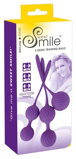 Вагінальні кульки Sweet Smile 3 Kegel Training Balls, 3 шт., фіолетовий - фото 6