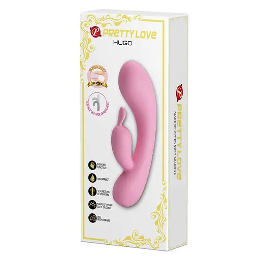 Вібратор-кролик Pretty Love Hugo 16.5 см світло-рожевий - фото 5