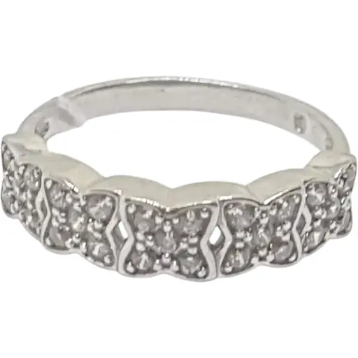 Серебряное кольцо Агни Вьюнец с фианитами. Артикул 1041/1Р-CZ 18