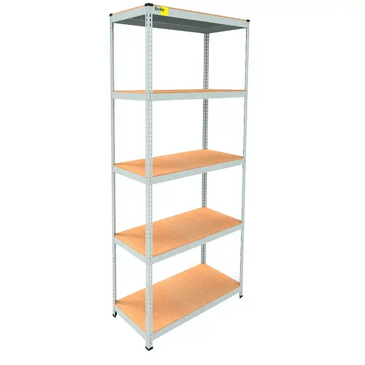Металевий стелаж Emby Light Series (розмір 2400х900x450мм) 5 полиць ДСП до 100кг Білий - фото 3