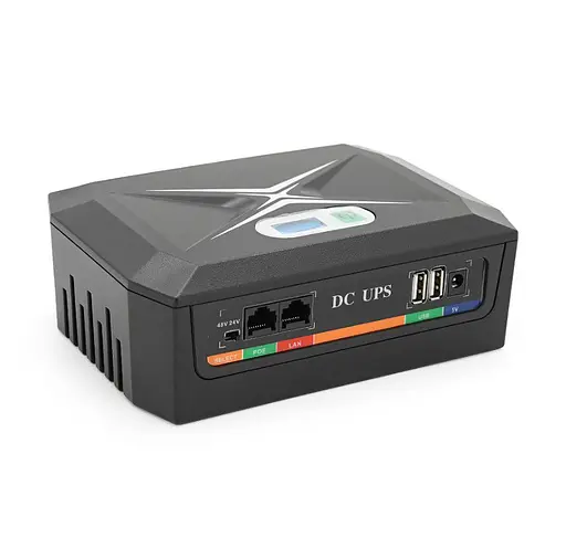 UPS ИБП бесперебойное питание для роутера/видеонаблюдения/терминала PON Voltronic DCP20 60W 5/9/12V, POE 24/48V, 20800мAh