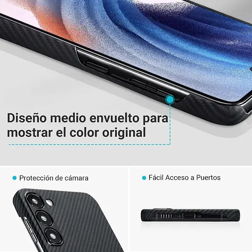 Оригинальный противоударный чехол для Samsung Galaxy S23 Plus (6.6") Pitaka MagEZ MagSafe Case 3 Twill Black/Grey - фото 5