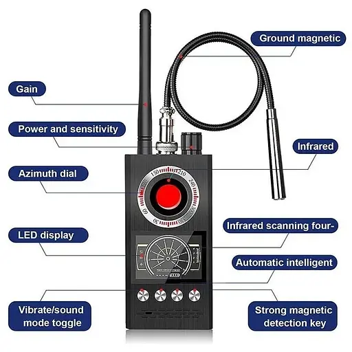 Детектор I-Tech K68 PRO жучков и скрытых камер, индикатор прослушки с функцией поиска магнитов - фото 2