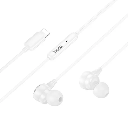 Навушники Hoco M116 Benevolent universal digital earphones with microphone iP білі - фото 3