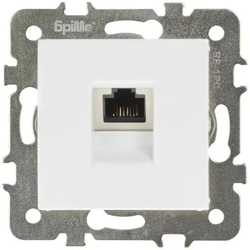 Розетка комп'ютерна Brille біла RB-1PC (42-024)