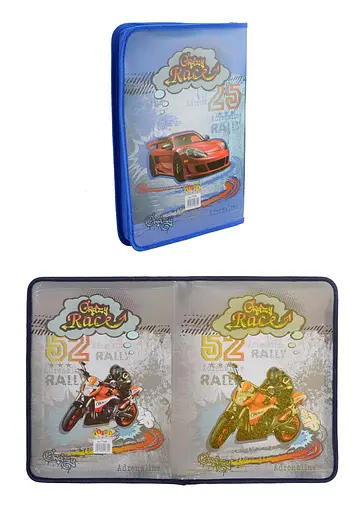 Папка на молнии Kidis, А4, пластиковая с глиттером, Crazy Race (в ассортименте) - фото 2