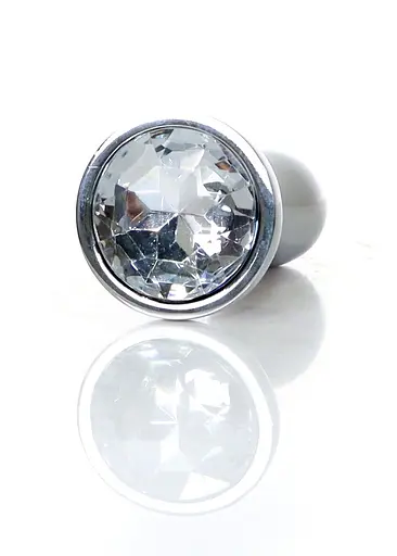 Анальна пробка Jewellery Silver Plug Clear S 7.7 см (прозорий) - фото 4