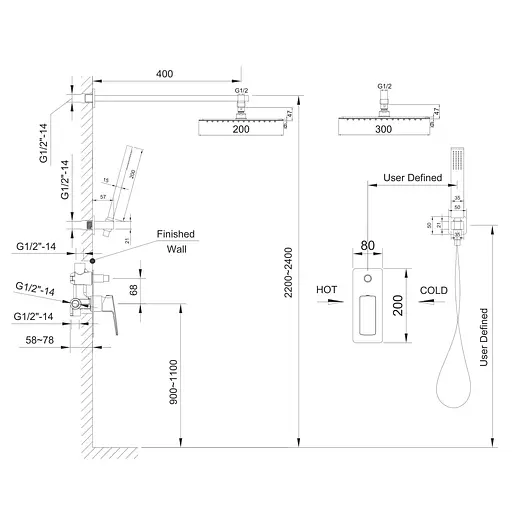 Душова система прихованого монтажу Imprese Grafiky ZMK061901110, Хром - фото 2