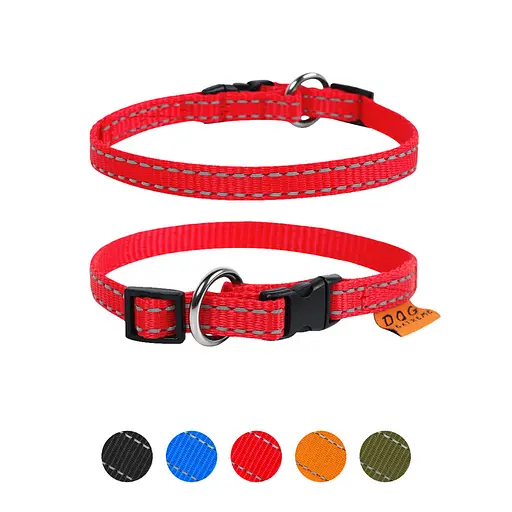 Нашийник "Dog Extreme" з нейлону регульований (ширина 10мм довжина 20-30см) червоний - фото 2