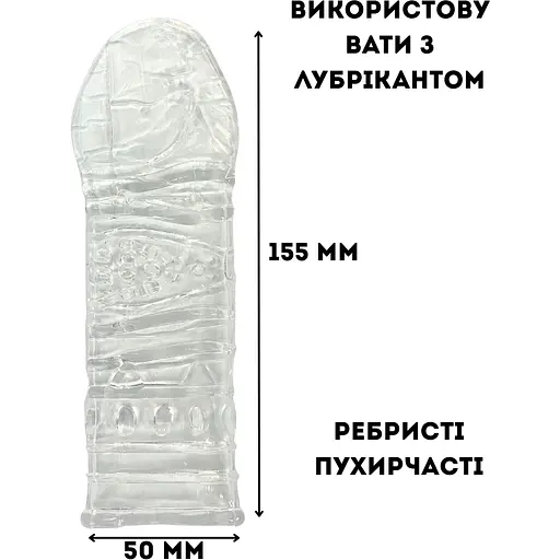 Насадка Passion Deluxe багаторазова з точками та ребрами (4821002030088) - фото 2