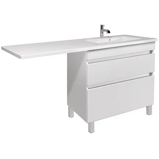 Тумба Мойдодир Moonshine 80 Adam 140 R Білий підлогова з крилом над пральною машиною Білий - фото 1