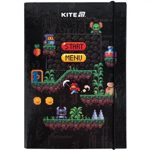 Папка для зошитів Kite Pixel Game В5 на гумці (K25-210-2)