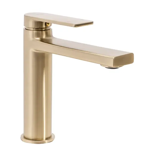 Змішувач для умивальника Rea Verso низький brushed gold REA-B6555 Золотий - фото 1