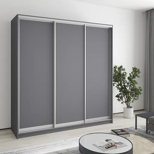 Шафа-купе тридверна MebelStar Комбо AL 3ДСП 200x45x210 см Антрацит (MBS-3152)