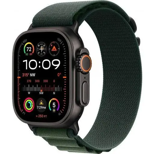 Смарт-часы Apple Watch Ultra 2 GPS+Cellular 49mm Black Titan. Case w. Dark Green Alpine Loop - Medium MX4R3 - фото 1