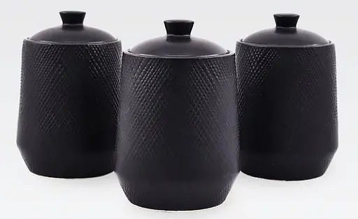 Набір із 3-х керамічних баночок Maestro MR-20002-03CS ємності для сипучих продуктів Чорні - фото 1