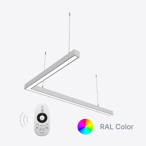 Керований кутовий світлодіодний світильник X-LED 80ВТ ral (800*800*43) LSNA-80dc - фото 1