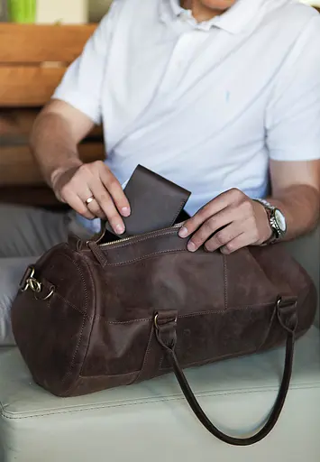 Шкіряна сумка Harper темно-коричнева Crazy Horse - фото 7