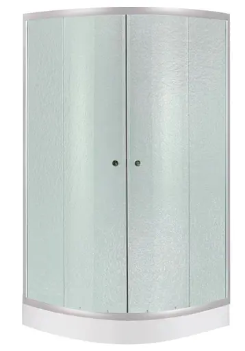 Набор Lidz Душевая кабина Latwa SC90x90.SAT.LOW.FR, полукруглая, стекло Frost 4 мм + Душевой поддон Kapielka ST90x90x15 - фото 1