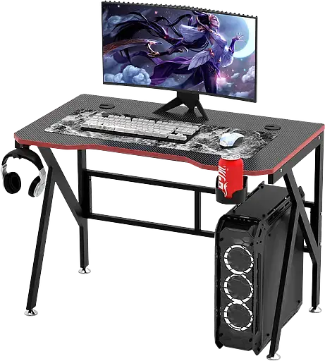 Геймерский компьютерный стол GT Racer T-1218 (120x60x73) Black - фото 4