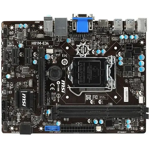 Материнская плата MSI H81M-E34 (s1150) Б/У - фото 1