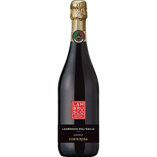 Вино ігристе Lambrusco Corte Rosa Rosso червоне, напівсолодке 7.5% 0.75 л