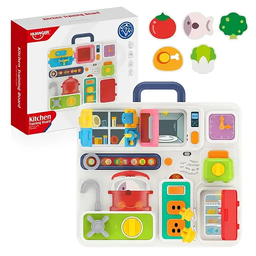Бизиборд HE 0545 «Kitchen Training Board», развивающий центр-кухня со светом и звуком, в коробке - фото 3
