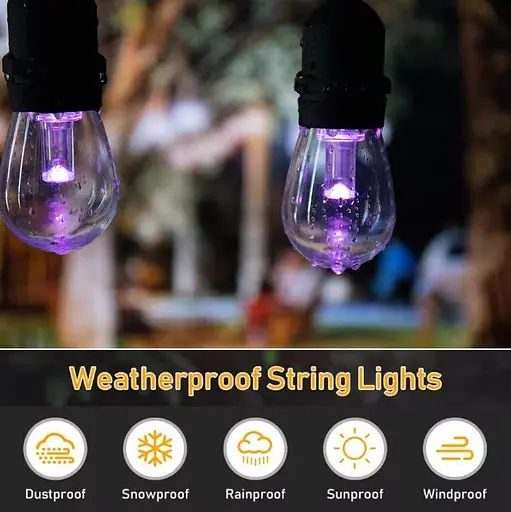 Вулична гірлянда з ретро лампами LED RGB Edison 10 шт, 220V, 10 метрів з перехідником - фото 3